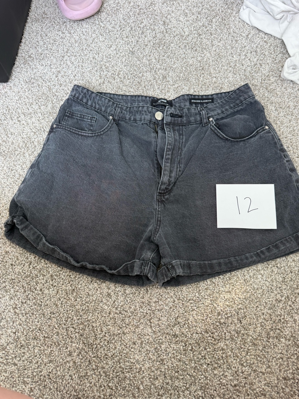 Cotton On Washed Black High-Rise Denim Shorts